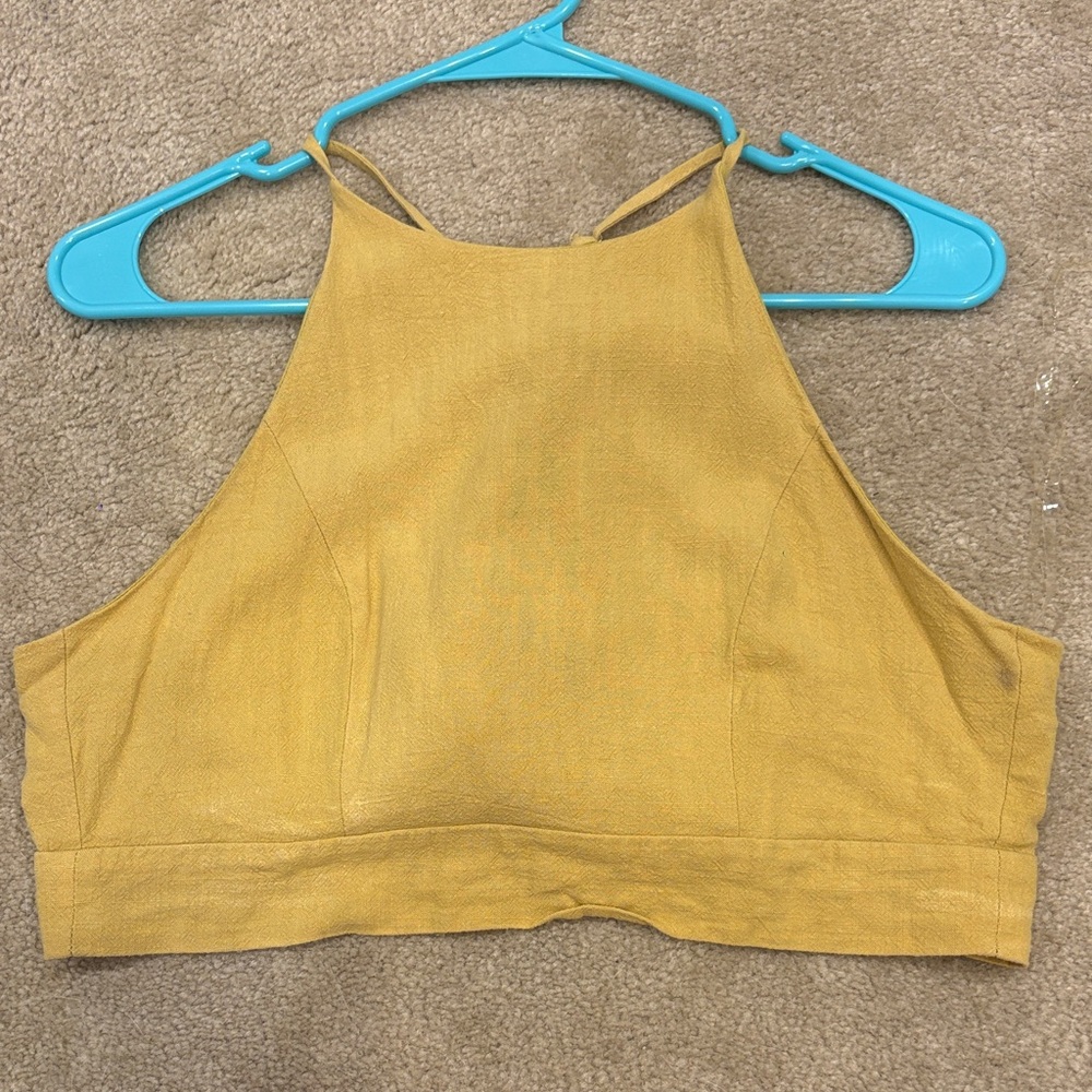 Blue Blush Mustard Yellow Top